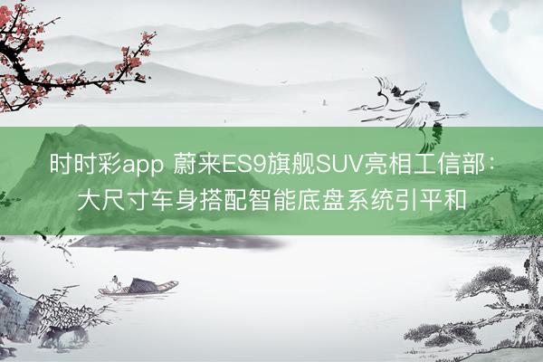 時時彩app 蔚來ES9旗艦SUV亮相工信部:大尺寸車身搭配智能底盤系統引平和